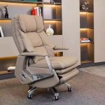 Executive Office Chair Reclining Dual-purpose Design - Light Coffee
