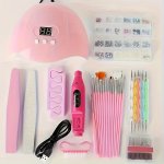Acrylic Nail Tool Kit With Portable LED Nail Dryer Lamp Set And Accessories - Multi-functional Electric Nail Drill Household Nai