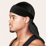 Velvet Durags For Men And Women - Soft And Comfortable Shower Cap With Long Tail And Wide Straps - Perfect For Protecting Hair A