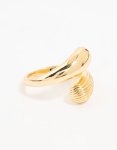 Goldair Gold Plated Textured Double Wrapped Ring - M l