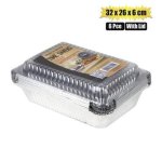Baking-pan Alu-foil 6PC 22X15X3CM W lid