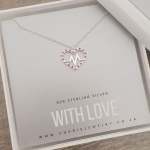Amira 925 Sterling Silver Cz Heartbeat Necklace Size 16X14MM 45CM Chain