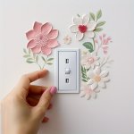 Vintage-inspired Floral Switch Sticker - Self-adhesive Wall Decal For Living Room & Entryway Home Decor Wall Decorations For Liv