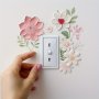 Vintage-Inspired Floral Switch Sticker - Self-Adhesive Wall Decal For Living Room & Entryway Home Decor Wall Decorations For Living Room Wall Stickers Home Decor