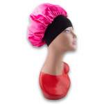 Luxurious Reversible Satin Wide Edge Bonnet - Bright Pink