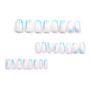 Fashionable White And Blue Short Wearable Nail Stickers
