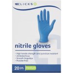 Clicks Nitrile Examination Gloves Powder Free Medium 20S