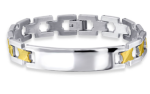 C12196 - Men's Gold And Silver Stainless Steel Bracelet 21CM 2.8MM Thick