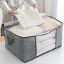 1pc Large Storage Bag Clothes Storage With Reinforced Handle Wardrobe Zipper Container With Clear Window