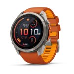 Garmin Fenix 9 Pro Inreach 51MM - Titanium With Autumn Orange spark Orange Silicone Band
