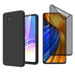 Silicone Cover + Matte Privacy Glass Compatible With Samsung Galaxy A07