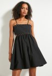 MINI Skater Dress With Trimming - Black