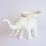 Elephant Candle Holder - White