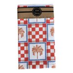 Single Printed Dishcloth - Orange Palm Mosaic