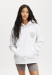 Cotton On Plush Premium Graphic Hoodie - White heritage Wellness Club