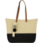 Clicks Straw Beach Bag Black & Natural