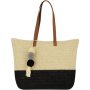 Clicks Straw Beach Bag Black & Natural