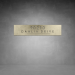 House Number D19 - 1000 X 250 Matt Gold Warm White