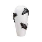Floor Vase Fish Motif Resin White 73CM