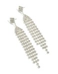 Silver Diamante Sparkling Stud Drop Earrings