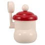 Small Desk Trash Can With Lid Beige Wall-mounted MINI Waste Bin Compact