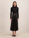 Gianna Pu Pleated Midi Dress - 18 Black