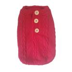 Cable Knit Jersey For Dogs - Red - Medium
