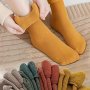 4 Pairs Soft Thermal Snow Socks Casual & Warm Cozy Fleece Lined Winter Floor Socks Women's Stockings & Hosiery