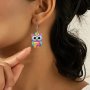 Chic & Colorful Owl Acrylic Dangle Earrings - Perfect For Halloween Christmas Valentine's Day & Birthday Gifts