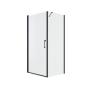 Shower Door Semi Frameless Pivot And Panel Remix Black With Clear Glass 80X100X195CM