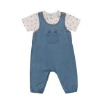 Denim Dungaree And Heart Printed Tee