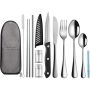 11-PC Stainless Steel Cutlery Set With Case Chopsticks Straw