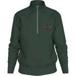 Calvin Klein Terry Micro Monologo Quarter Zip In Dark Green - Dark Green XL