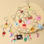 18pcs Children's PVC Stationery Keychain Soft Rubber Pendant Cartoon Bag Accessories Children's Day Teacher's Day Gifts