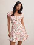 Pearl Cap Sleeve MINI Dress - 16 Red Regent Floral