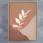 Colour Field Botanical 3 Art Print - A0 Framed Canvas With Natural Wood Frame