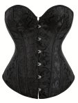 Vintage Style Floral Jacquard Corset Bustier Lace Up Buckle Tummy Control Body Shaper Women's Lingerie & Shapewear For Fall & Wi