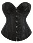 Vintage Style Floral Jacquard Corset Bustier Lace Up Buckle Tummy Control Body Shaper Women's Lingerie & Shapewear For Fall & Winter