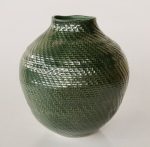 Green Ceramic Rattan Look Vase 37X32CM