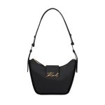 K signature Medium Zip Shoulder -black gold