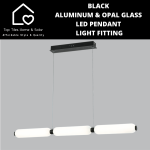 Black Aluminum & Opal Glass LED Pendant Light Fitting