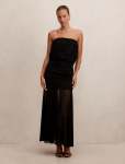 Lyra Bandeau Draped Maxi Dress - 18 Black