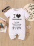 Infant's I LOVE MOM & DAD Letter Print Bodysuit Comfy Short Sleeve Onesie Baby Boy's Clothing