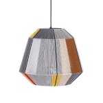 African Woven Pendant Light Iron And Cotton String