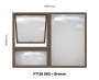 Top Hung Aluminium Window Bronze With Obscure Glass PT129 1 Vent W1200 X H900MM