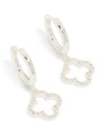 Silver Plated Cubic Zirconia Flower Teardrop Earrings 2- Pack