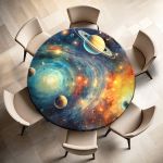 Planets Ten Round Tablecloth