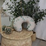 Feeding Pillow Cover Safari Pennygum With Sage Green Background Focus On Giraffe Set