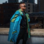 YBD Throw - Moritsoana Aqua yellow - 150 X 168 Cm