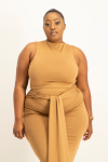 Hazel High Neck Crop Top - Toasted Coconut - 2XL
